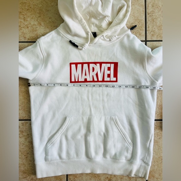 Marvel Graphic Print red&white Logo hoodie drawstring pullover sweater Women’s S - Picture 9 of 10